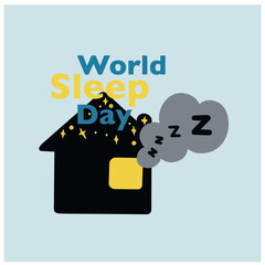 Cute sleepy moon and stars world sleep day vector illustration