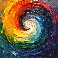 a painting of a spiral of colors