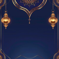islamic eid festival greeting background- ramadan lamp and mandala background- ramadan social media banner
