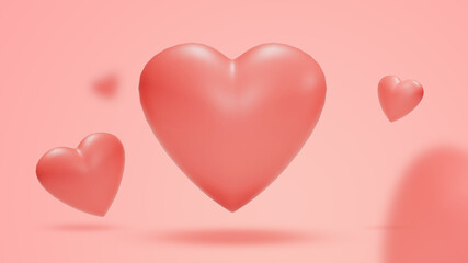 3D pink heart background