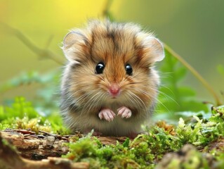 a small rodent standing on moss