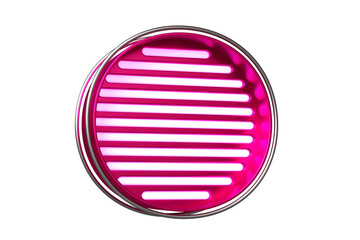 Stainless steel and pink neon font 3D letter O. Beautiful typography for composing titles, ad headers and eye-catching texts. High quality 3D rendering.
