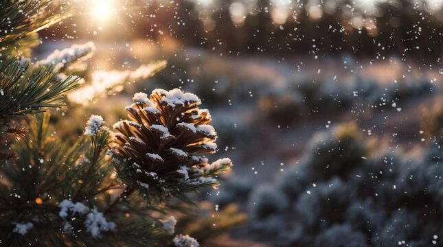 pine cones on snow
