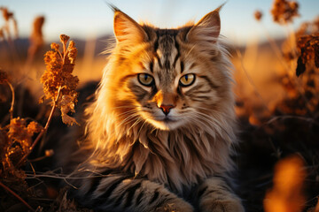 Naklejka na ściany i meble Kitten cute feline portrait pet animal domestic cats fur beauty