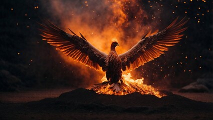 Obraz premium eagle in fire