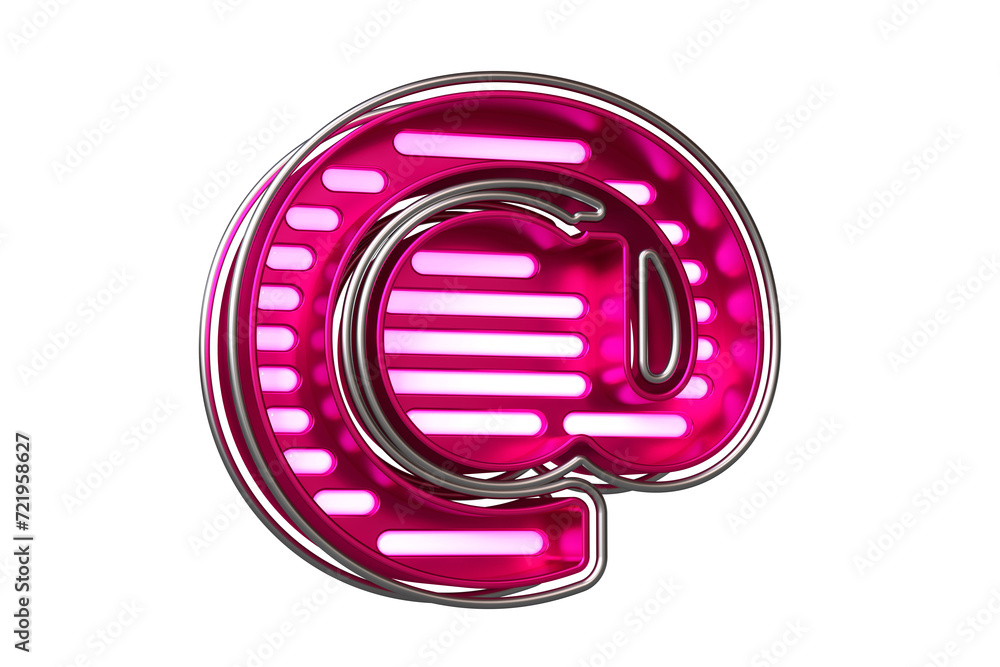Aufkleber chrome and metallic pink 3d font at sign. flashing lettering for creating titles, ad headers and eye