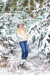 Beautiful Woman Wearing Fashionable Winter Clothes
