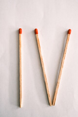 Roman numbers written with matches 