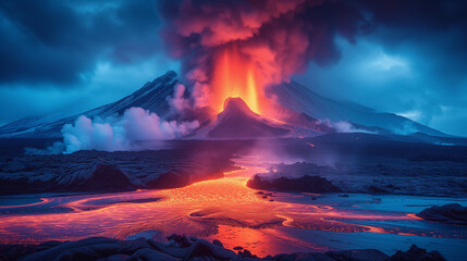 火山の大爆発 - obrazy, fototapety, plakaty