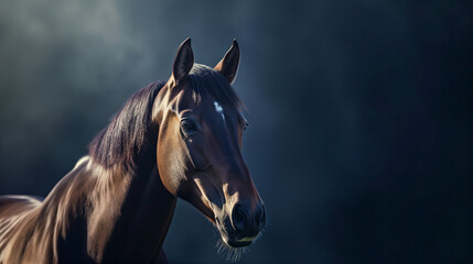 horse mare thoroughbred dark background animal nature