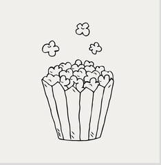 popcorn icon vector design template in white paper background