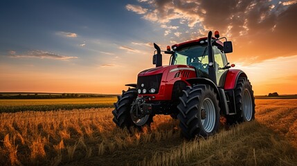 Obraz premium There is a new tractor in the field.