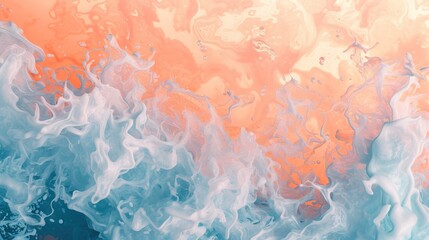 Abstract Background. Paints, Acrylic, Glitter in Water. blue Shiny Liquid Surface, Ripples, Waves - AI Generated Abstract Art