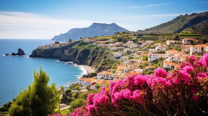 Obraz premium With its mountainous region, eternal spring, and lush vegetation, madeira is the oldest resort in europe.
