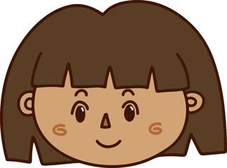 vector art illustration of set collection of children faces with diversity races