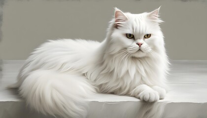 Isolate White Persian Cat