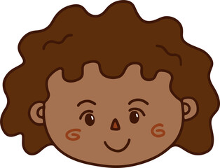 vector art illustration of set collection of children faces with diversity races