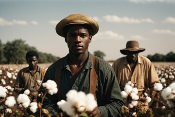 black people working in cotton field