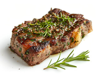 Herb-Crusted Mediterranean Lamb Steak with Olive Oil Drizzle