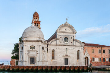 View of Church San Michele in Isola from Venetian Lagoon, Veneto, Italy