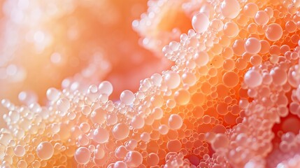 peach fuzz color caviar as an abstract background. Macro in color trend 2024 - AI Generated Abstract Art - obrazy, fototapety, plakaty