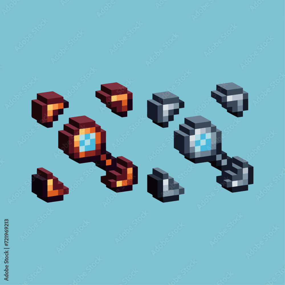 Poster isometric pixel art 3d of zoom icon for items asset. zoom icon on pixelated style.8bits perfect for 