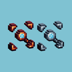 Obraz premium Isometric Pixel art 3d of zoom icon for items asset. zoom icon on pixelated style.8bits perfect for game asset or design asset element for your game design asset.