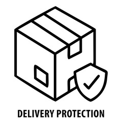 Delivery protection, security, safeguard, delivery, package, shield, delivery protection icon, safe delivery, insurance, secure package, protection symbol