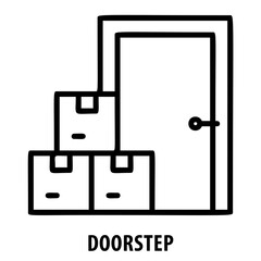 Doorstep, doorstep delivery, doorstep icon, home delivery, doorstep service, entrance, doorstep package, delivery point, doorstep drop off, front door, doorstep logistics