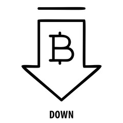 Down, arrow down, decrease, decline, down icon, decrease arrow, reduce, diminish, decrease symbol, descending, downward, minimize, lower, drop, fall