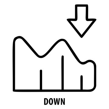 Down, arrow down, decrease, decline, down icon, decrease arrow, reduce, diminish, decrease symbol, descending, downward, minimize, lower, drop, fall