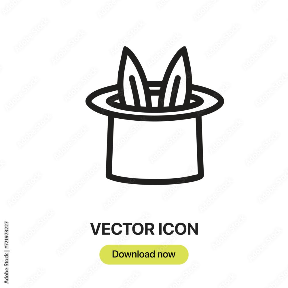 Aufkleber Magician icon vector. Linear-style sign for mobile concept and web design. Magician symbol illustration. Pixel vector graphics - Vector.	