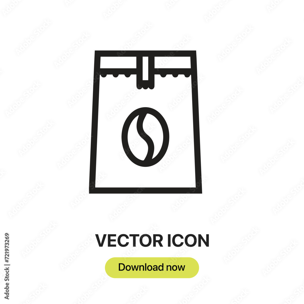 Poster coffee icon vector. linear-style sign for mobile concept and web design. coffee symbol illustration.