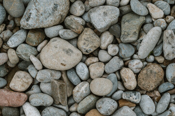 natural texture of cobblestone stone in nature