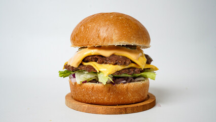 Hamburger on white background