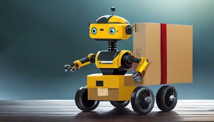 Obraz premium Robot Courier: Revolutionizing Deliveries with Advanced Autonomous Technology