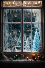 frosted christmas window