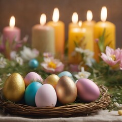 Obraz na płótnie Canvas Easter Decoration, Festive Ornaments, Spring Decor