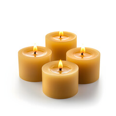 Fototapeta na wymiar Hand-poured candles isolated on white background, isometry, png 