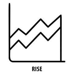 Rise, growth, increase, rise icon, ascending, upward arrow, improvement, progress, positive trend, rising, climb, upward movement, escalate, rise symbol, upturn