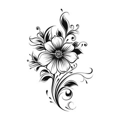 Beautiful minimalist flower illustration art.