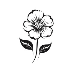 Beautiful minimalist flower illustration art.