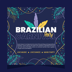 Brazilian Carnival Social Media Post Illustration