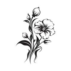 Beautiful minimalist flower illustration art.