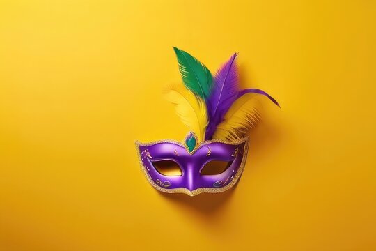 carnival mask on yellow 