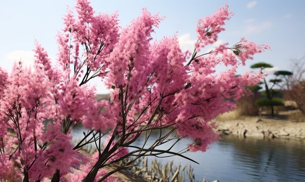 realistic flowering tamarisk plant