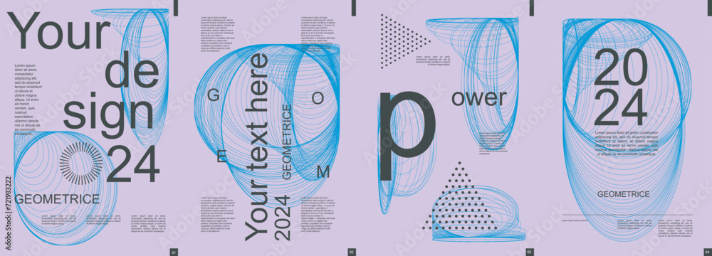 Aufkleber geometric modern banner with trendy minimalist typography design. poster templates with abstract dyn