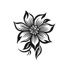 Beautiful minimalist flower illustration art.