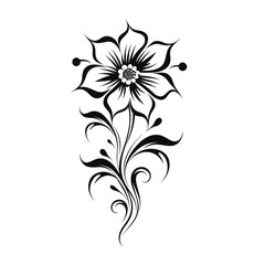 Beautiful minimalist flower illustration art.