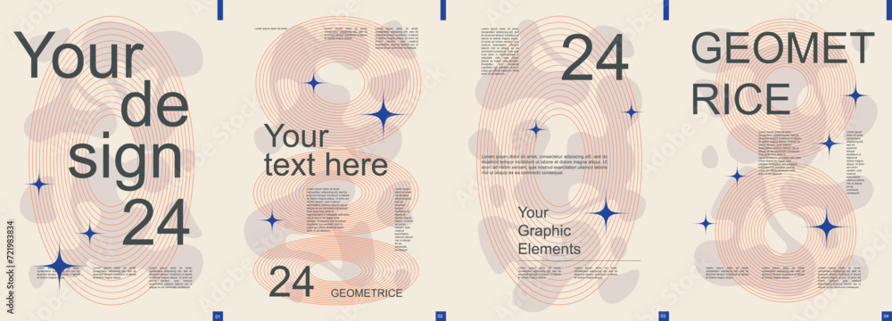 Aufkleber geometric modern banner with trendy minimalist typography design. poster templates with dynamic grid